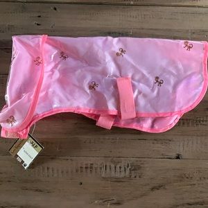 Pink dog raincoat